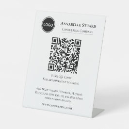 Professionele Bedrijf Afspraak Boeking QR code Reclamebord Met Voetstuk