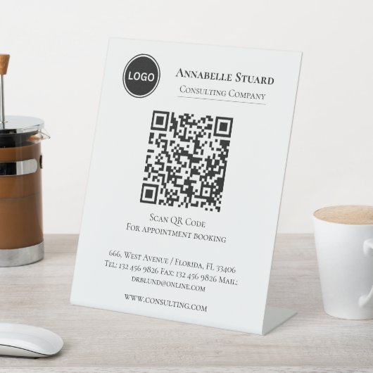 Professionele Bedrijf Afspraak Boeking QR code Reclamebord Met Voetstuk (Insitu)