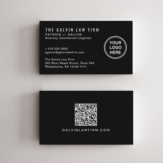 Professionele Bedrijf Logo QR Code Medewerker Zwar Visitekaartje