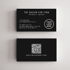 Professionele Bedrijf Logo QR Code Medewerker Zwar Visitekaartje