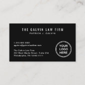 Professionele Bedrijf Logo QR Code Medewerker Zwar Visitekaartje (Voorkant)