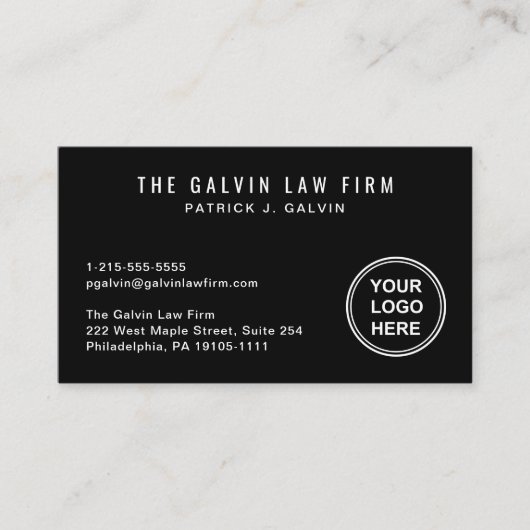 Professionele Bedrijf Logo QR Code Medewerker Zwar Visitekaartje (Voorkant)