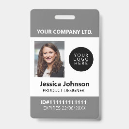 Professionele bedrijfsmedewerker Foto ID Logo QR Badge