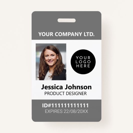 Professionele bedrijfsmedewerker Foto ID Logo QR Badge (Voorkant)
