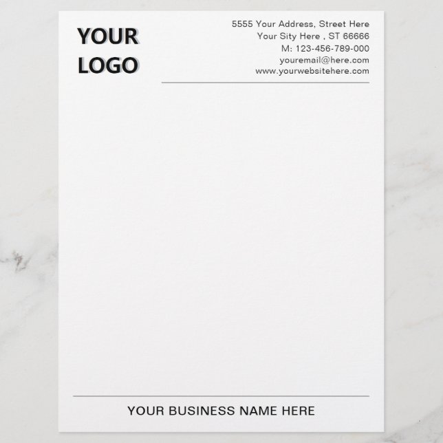 Professionele bedrijfsnaam Adres Logo Letterhead Briefhoofd (Voorkant)