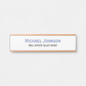 Professionele bedrijfsnaam Titel Blauw Wit Deurbordje (Voorkant)