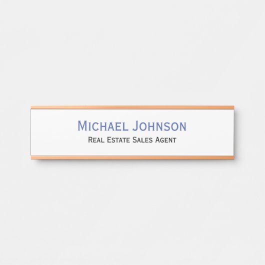 Professionele bedrijfsnaam Titel Blauw Wit Deurbordje (Voorkant)