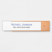 Professionele bedrijfsnaam Titel Blauw Wit Deurbordje (Voorkant)