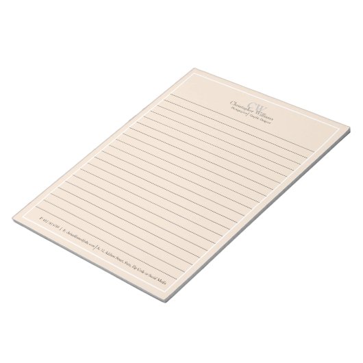 Professionele Beige Minimalist Notitieblok (Schuin)