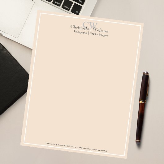 Professionele Beige Minimalist Notitieblok