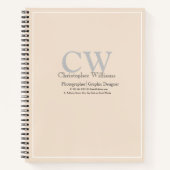 Professionele Beige Minimalist Notitieboek (Voorkant)