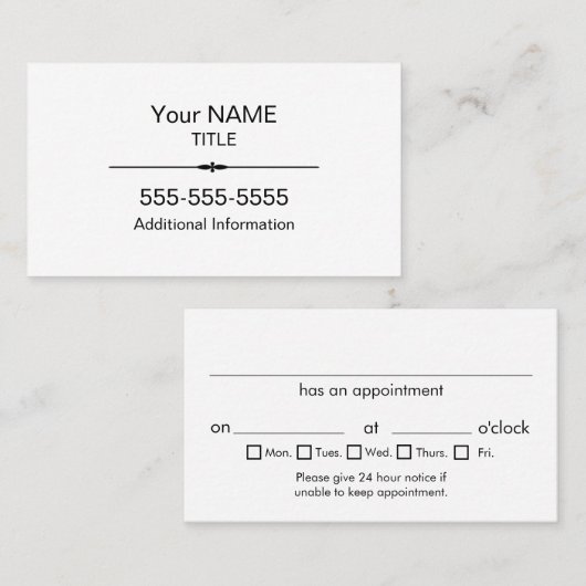 Professionele benoeming visitekaartje (Voorkant / Achterkant)