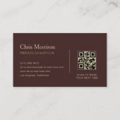 Professionele bestuurder Elegante QR-code Visitekaartje (Achterkant)
