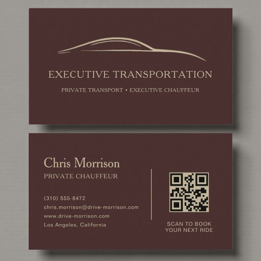 Professionele bestuurder Elegante QR-code Visitekaartje