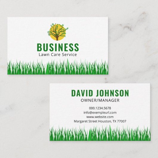 Professionele & betaalbare gazon zorg van hoge kwa visitekaartje (Voorkant / Achterkant)
