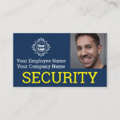 Professionele beveiliger foto ID op blauw Visitekaartje (Voorkant)