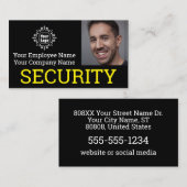 Professionele beveiliger Foto ID op zwart Visitekaartje (Voorkant / Achterkant)