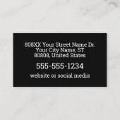 Professionele beveiliger Foto ID op zwart Visitekaartje (Achterkant)