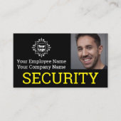 Professionele beveiliger Foto ID op zwart Visitekaartje (Voorkant)