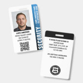 Professionele beveiliger ID Foto Blauw Badge (Front & Back)