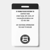 Professionele beveiliger ID Foto Blauw Badge (Back)