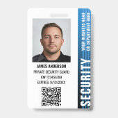 Professionele beveiliger ID Foto Blauw Badge (Front)