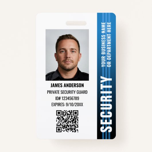 Professionele beveiliger ID Foto Blauw Badge (Voorkant)