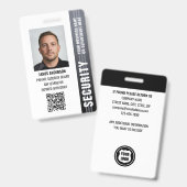Professionele beveiliger ID Foto Grijs Badge (Voor- en achterkant)