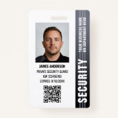Professionele beveiliger ID Foto Grijs Badge (Voorkant)