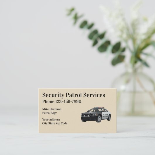 Professionele beveiligingsservices visitekaartje (Staand voorkant)