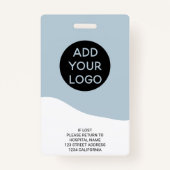 Professionele bewerkbare blauwe fotocode van verpl badge (Achterkant)