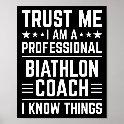 Professionele Biathlon Coach Funny Biathlon Coach Poster (Voorkant)