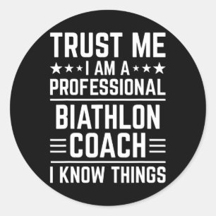 Professionele Biathlon Coach Funny Biathlon Coach  Ronde Sticker