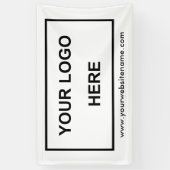 Professionele Big Business Logo Zwart Wit Spandoek (Verticaal)