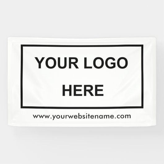 Professionele Big Business Logo Zwart Wit Spandoek (Horizontaal)