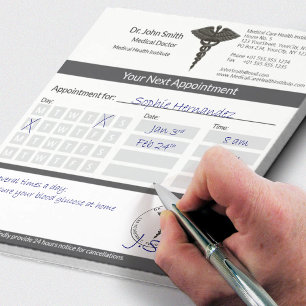 Professionele Black Caduceus medische afspraak Notitieblok