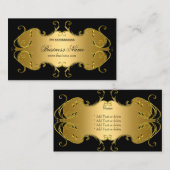 Professionele Black Gold Elegant Business Visitekaartje (Voorkant / Achterkant)