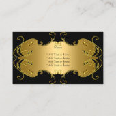 Professionele Black Gold Elegant Business Visitekaartje (Achterkant)