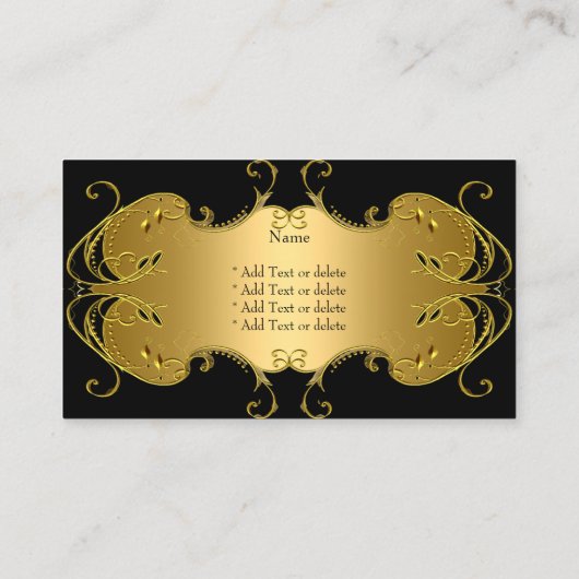 Professionele Black Gold Elegant Business Visitekaartje (Achterkant)