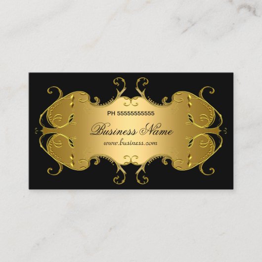 Professionele Black Gold Elegant Business Visitekaartje (Voorkant)