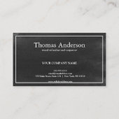 Professionele Blackboard Grain Rustieke Carpentry Visitekaartje (Achterkant)