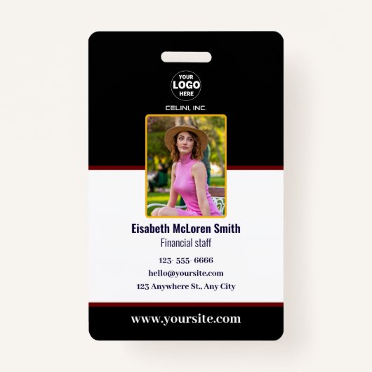 Professionele BlackSecurity-pagina: Foto & Bedrijf Badge (Voorkant)