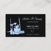 Professionele blauw- en zwarte reinigingstoestelle visitekaartje (Voorkant)