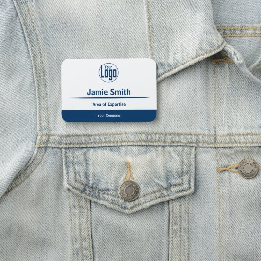 Professionele Blauw & Wit Bedrijf Logo Expertise Naamplaatje (In situ)