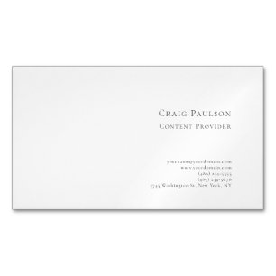 Professionele Blauw Witte Minimalistische Moderne Magnetisch Visitekaartje