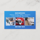 Professionele Blauwe Auto Wassen Druk Wassen Visitekaartje (Achterkant)