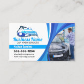 Professionele Blauwe Auto Wassen Druk Wassen Visitekaartje (Voorkant)