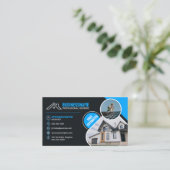 Professionele Blauwe Dakbedekking Real Estates Shi Visitekaartje (Staand voorkant)