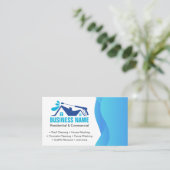 Professionele Blauwe Druk Waskracht Reiniging Visitekaartje (Staand voorkant)