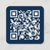 Professionele Blauwe Generieke Bedrijf Logo QR Cod Vierkante Visitekaartje (Achterkant)